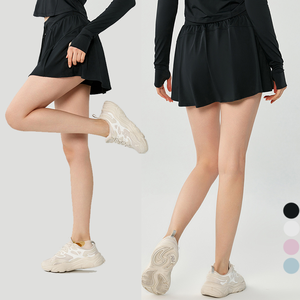 ขายส่งที่กําหนดเอง LogoWomen 2 in 1 ยิมกีฬาวิ่งเทนนิสกางเกงขาสั้นเอวสูงออกกําลังกายโยคะ Biker กระโปรง - Product Image 1