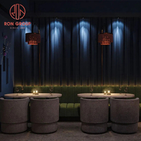 Table de restaurant et canapé de luxe en cuir et marbre, demi-cercle incurvé, moderne, durable, pour hôtel, café et restaurant chinois