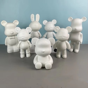 ของเล่นดีไซน์เนอร์ DIY แบบกำหนดเองสำหรับศิลปิน ตุ๊กตาหมีนั่งสีขาว ของตกแต่งบ้าน ทำเองได้ อุปกรณ์เสริมฟิกเกอร์ไวนิล ขายส่ง - Product Image 1