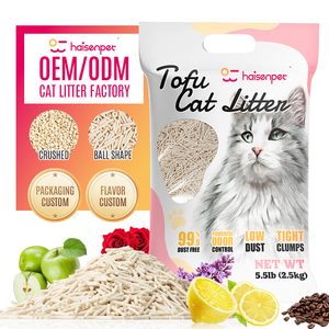 Maca de gato de tofu quebrada em forma de tira de areia para gatos com controle de odor de venda direta da fábrica - Product Image 1