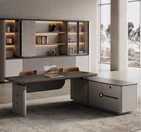 Bureau de direction modulaire convertible moderne de luxe en MDF, 1,8 m en forme de L, hauteur réglable, avec tiroir, garantie de 3 ans