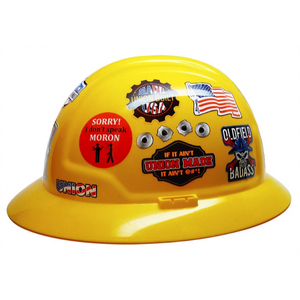 Logo personalizzato impermeabile in vinile fustel in PVC con etichetta rotonda adesivo di sicurezza per cantiere adesivi con elmetto - Product Image 2