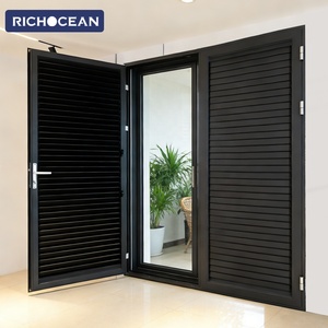 RICHOCEAN - Persianas de Aluminio Minimalistas y Ventiladas, Puertas con Persianas Ajustables para Exteriores - Product Image 1