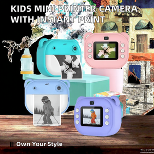 Appareil photo numérique mini imprimante thermique 1300 mAh <span class=keywords><strong>pas</strong></span> <span class=keywords><strong>cher</strong></span> pour enfants avec vision nocturne et impression instantanée sur carte MicroSD pour garçons et filles, jouet amusant Y600 - Product Image 2