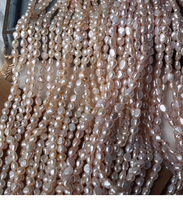Perles d'eau douce baroques naturelles de qualité AA de 6 mm, couleur rose-orange/rose-violet, 40-41 cm, perles lâches à trou droit