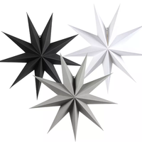 Offres Spéciales 25 CM étoile à neuf branches ornements de noël suspendus étoiles pendentif lanterne étoile en papier pour décoration de fête d'anniversaire