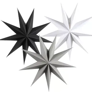 Paper Party Decor Hot Sales 25 CM Nine-pointed Star Christmas Ornaments Hanging Stars Pendant Paper Star Lantern For Birthday Party Decoration