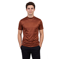 T-shirt Gingtto pour homme, coupe slim, respirant, en coton mercerisé, personnalisable