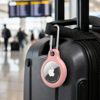 Étui en TPU pour AirTag 2 avec mousqueton à verrouillage rotatif en acier inoxydable 304, étanche, anti-perte, pour bagages et clés
