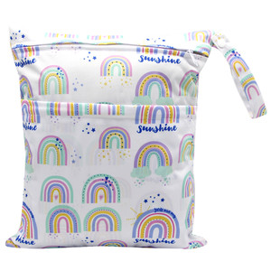 Sac humide à double fermeture éclair Sacs à couches imperméables pour bébé Sacs à couches imprimés personnalisés avec poignée anti-fuite - Product Image 5