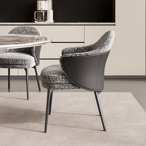 Chaise <span class=keywords><strong>de</strong></span> <span class=keywords><strong>salle</strong></span> <span class=keywords><strong>à</strong></span> <span class=keywords><strong>manger</strong></span> <span class=keywords><strong>de</strong></span> style italien minimaliste, en tissu <span class=keywords><strong>de</strong></span> coton et <span class=keywords><strong>de</strong></span> lin, luxe léger, moderne, haut <span class=keywords><strong>de</strong></span> gamme - Product Image 4