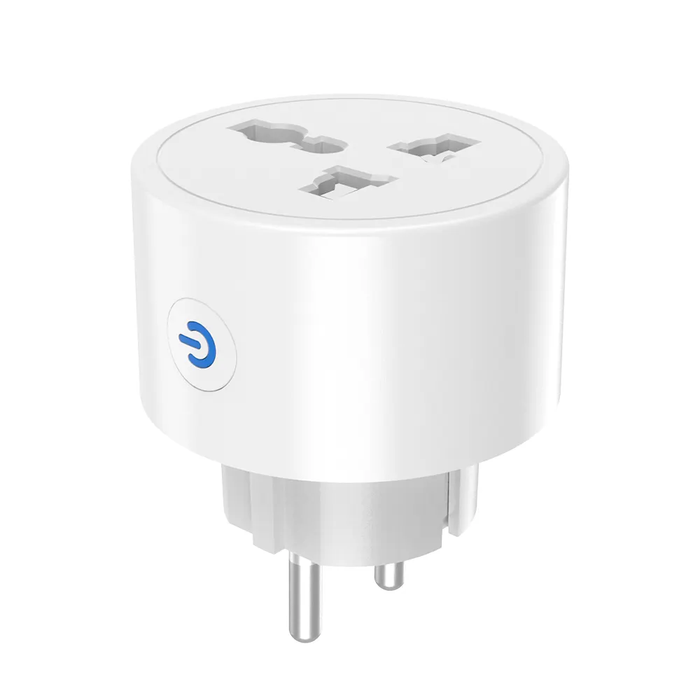 Adaptor perjalanan pintar WiFi Tuya, soket dan steker konverter Universal Eropa portabel, Google Home,Alice,Alexa