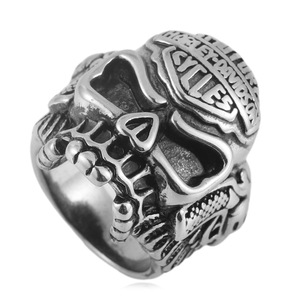 <b>Skull</b> <b>Ring</b> Men's Stainless Steel Red Stone Punk Style Fashion Jewelry Gift - Product Image 4