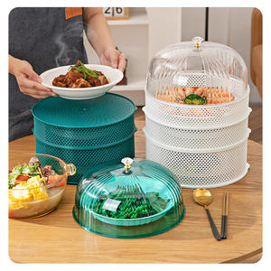 Couvre-plat rond empilable avec couvercle à clipser pour la conservation des aliments frais dans la cuisine, pour le rangement des plats et des bols, et pour les fêtes. - Product Image 5