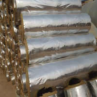 Tube d'isolation en fibre de 30mm de conception moderne feuille d'aluminium vente en usine haute densité 140K/140kg/m3 feuille de tuyaux en laine minérale de roche