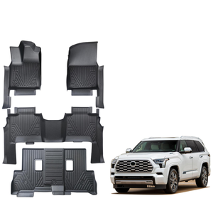 พรมปูพื้นรถยนต์ TPE แบบสั่งทำพิเศษสำหรับ Toyota Sequoia |   แผ่นรองพื้นกันน้ำทุกสภาพอากาศ ชุดเต็ม ของแท้จากโรงงาน - Product Image 1