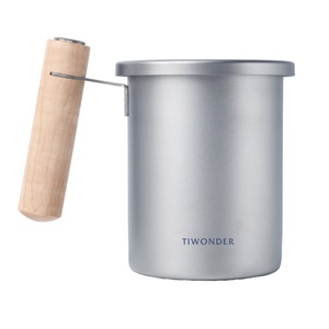 Titanium Mug With Wooden Handle 430ml Wooden Grip <b>Cup</b> For Outdoor Tea Coffee Lightweight Reusable Eco Friendly <b>Cup</b> - Product Image 3