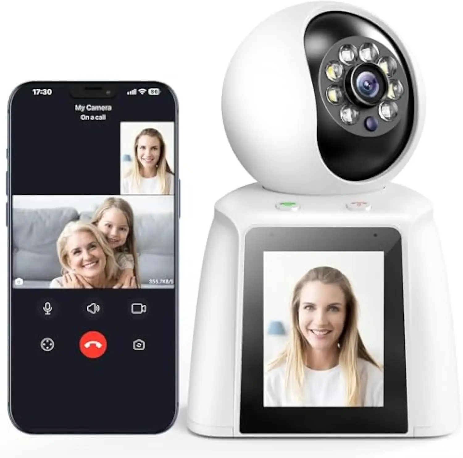 Indoor Zwei-Wege-Wireless Security Camera WLAN Heim intelligenter Baby-Monitor mit 2,8 Zoll Bildschirm eine Taste Videoanruf