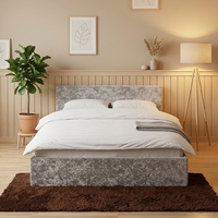Willsoon Modernes Kingsize-Bett mit Stauraum, Weichem Holz-Ottoman, Gasdruckfeder, Leder- oder Samtbezug, Aktionsangebot für Wohnmöbel