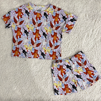 Pyjama pour enfants en bambou et élasthanne personnalisé, imprimé, deux pièces, doux, écologique, vêtements de détente bio