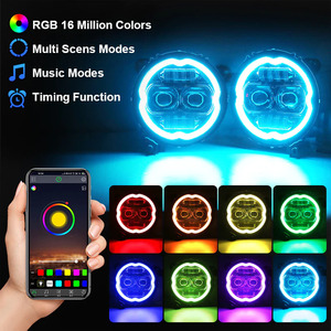 ไฟหน้า LED รุ่น N2 2025 อัพเกรด RGB/W พร้อมไฟวิ่งกลางวัน ความสว่าง 5200 ลูเมน มาตรฐาน IP68 สำหรับรถจี๊ป แรงเลอร์ <span class=keywords><strong>JL</strong></span> ปี 2019-2021 - Product Image 2