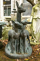 Statue de cerf et de ses faons en bronze antique de haute qualité, finition patinée, pour jardin extérieur