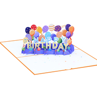 Carte de vœux 3D pop-up d'anniversaire de haute qualité, en matériau écologique, impression numérique, pour entreprises, amour, emballage professionnel