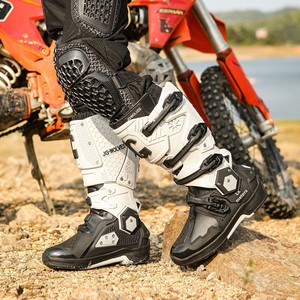 Bottes de moto tout-terrain à double axe, anti-collision, protectrices, bottes de motocross, semelle en caoutchouc antidérapante, bottes de moto - Product Image 6