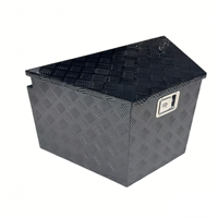 Boîte à outils en aluminium noir avec revêtement en poudre, OEM personnalisable, légère, étanche, robuste, verrouillable, taille personnalisable