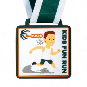 Custom Logo Colorful Kids <b>Fun</b> Race Award Pvc Rubber Medal With Ribbon - Product Image 6