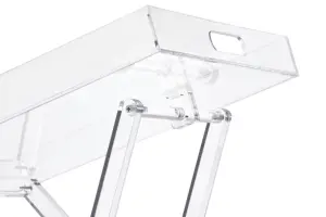 Lucite opvouwbare draagbare clear acryl portie opbergvak tafel