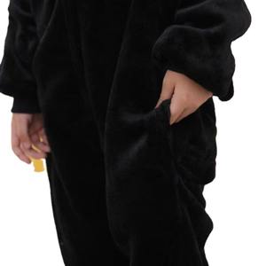 Pyjama en flanelle unisexe automne-hiver, costume de performance d'animal dinosaure, pyjama noir pour couples - Product Image 1