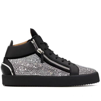 Baskets montantes de luxe noires à plateforme cloutée pour homme, style punk streetwear décontracté, mode été hip-hop 2026