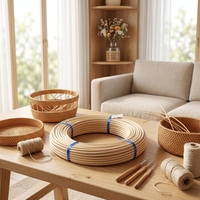 Excellent rapport qualité-prix, rotin naturel poli de qualité supérieure, durable, recyclable, éco-responsable, en rouleau pour la fabrication de paniers et de canapés