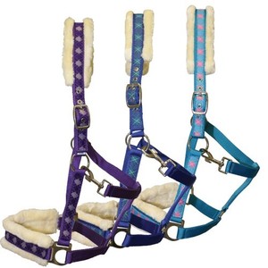 HE5600 Customized Nylon Horse <b>Halter</b> with Premium Hardware Buckles PP Webbing Brass Steel Soft & Durable 10-18.5 Inch Size - Product Image 2