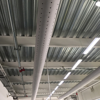 Conduit d'air carré flexible en tissu polyester FR 100% FABOSEN pour usage industriel et scolaire, anti-condensation, installation facile, CVC