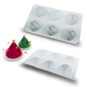 Christmas Hat Shape 3D <b>Silicone</b> Mousse Cake Mold DIY <b>Baking</b> Chocolate Molds for Christmas Dessert and Decoration - Product Image 2