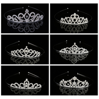 Diadèmes et Couronnes de Princesse en Alliage, Ornés de Strass, Accessoires de Fête en Gros pour Enfants et Mariées lors de Fêtes d'Anniversaire et de Mariage
