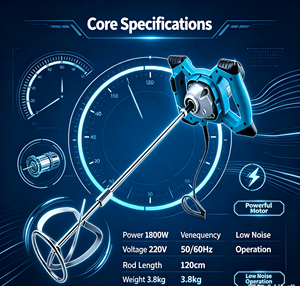 Miscelatore Elettrico Portatile <span class=keywords><strong>per</strong></span> Cemento, <span class=keywords><strong>Malta</strong></span> e Calcestruzzo con Velocità Regolabile, Trapano Miscelatore Manuale <span class=keywords><strong>per</strong></span> Fai-da-Te - Product Image 5