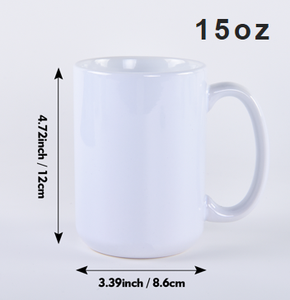Tazze da <span class=keywords><strong>Caffè</strong></span> in Ceramica da 15oz con <span class=keywords><strong>Logo</strong></span> Personalizzato, Tazze in Porcellana Vuote per Sublimazione con Manico per Casa, Cucina e Ufficio - Product Image 5