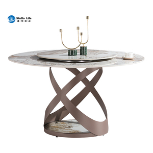 Modern Natural Marble <strong>Round</strong> <strong>Rotating</strong> Dining Room <strong>Table</strong> Large Rotatable <strong>Round</strong> Dining <strong>Table</strong> for Home - Product Image 1