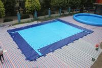 Piscine hors sol colorée en PVC enduit, structure métallique, haute résistance, pliable, imperméable et ignifuge