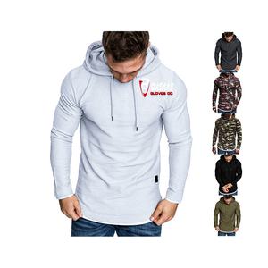 Sudadera de Manga Larga para Hombre, Otoño Invierno, Ajustada, de Color Sólido, con Capucha de Crochet, Cremallera en el Brazo, Transpirable y Abrigada - Product Image 6