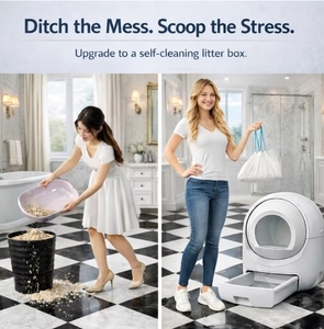 Bandeja de arena autolimpiable de 70L con control por aplicación ABS + POM para gatos de todas las edades - OEM/ODM disponible - Product Image 6