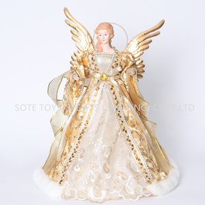 SOTE Unique 40CM Résine <span class=keywords><strong>Ange</strong></span> Champagne Intérieur Xmas TreeTop Navidad <span class=keywords><strong>Ange</strong></span> Décoration <span class=keywords><strong>De</strong></span> Bureau avec Ailes À Plumes - Product Image 6