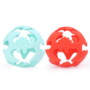 Balle de dentition 3D pour bébé, en Silicone de qualité alimentaire, pour nourrissons de 0 à 24 mois, jouet de dentition unisexe - Product Image 5