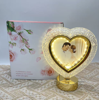 Cadre photo LED en forme de cœur en plastique transparent avec éclairage intégré, fait main, DIY, écologique, étanche