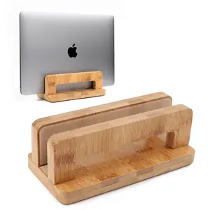 Supporto per Laptop verticale in bambù supporto per Laptop in legno regolabile Dock per Laptop antiscivolo compatibile con Apple MacBook