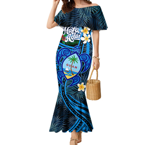 Vestido de Graduación Personalizable Estilo Tropical con Tortuga Marina de Guahan, <span class=keywords><strong>Hafa</strong></span> Adai, Guam, Sirena - Product Image 1