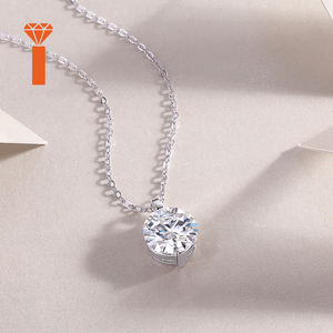 قلادة موسانيت VVS1 GRA مطلية بالذهب الأبيض من الفضة الإسترلينية عيار 925 للنساء بالجملة - Product Image 1